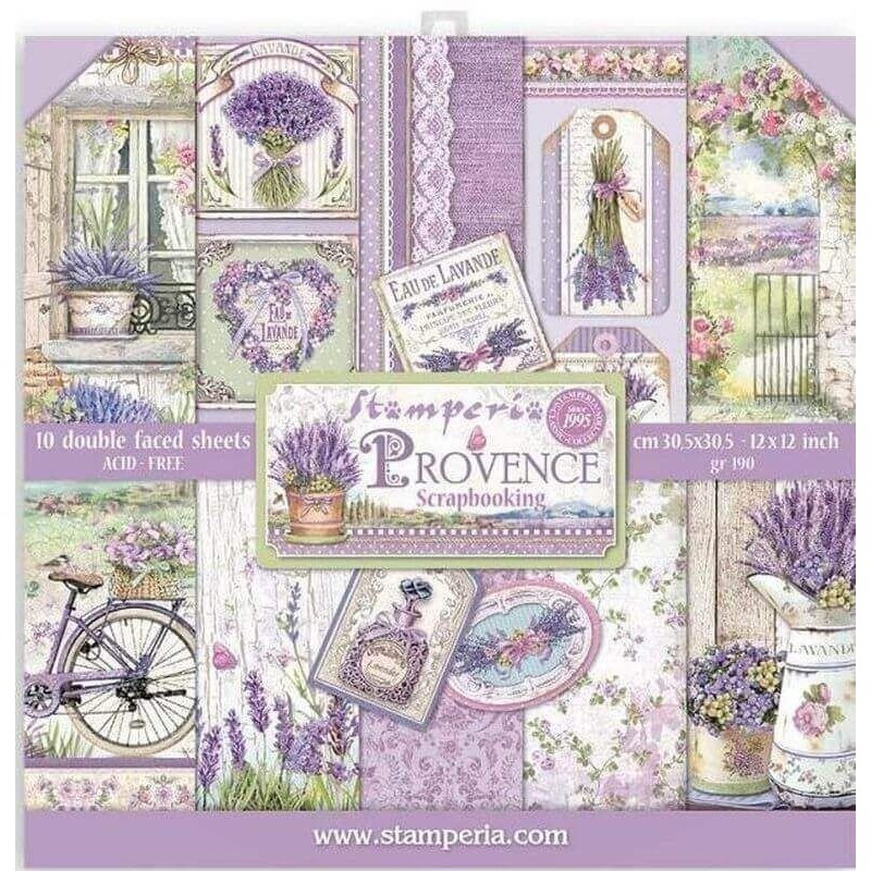 Stamperia bloc scrapbooking 10 hojas 30.5x30.5 Provence SBBL105