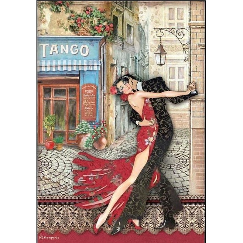 Papel de arroz Stamperia A4 - Desire Tango DFSA4717