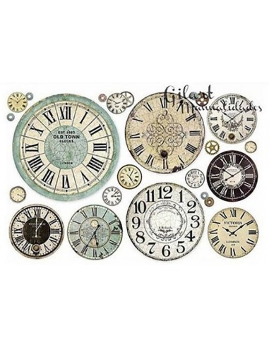 Papel de Arroz Stamperia - Relojes 48x33 DFS410