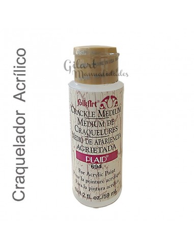 Descubre el arte del craquelado con Craquelador Acrylic 694 Folkart. 59 ml de texturas y efectos asombrosos.