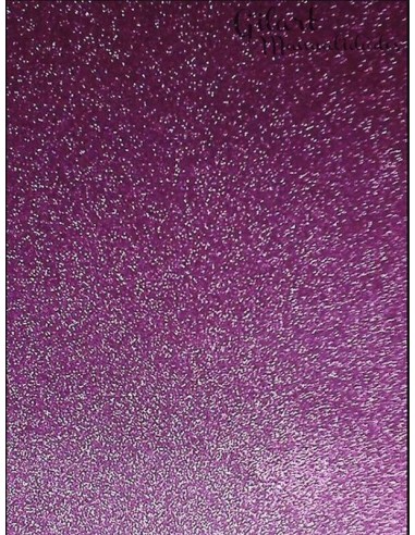 Papel purpurina violeta 50x70 cm, ideal para manualidades y decoraciones brillantes.