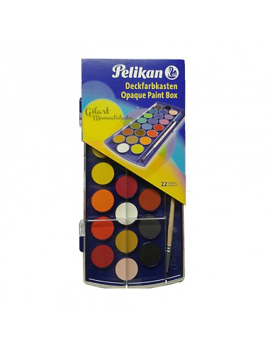 Acuarela Pelikan 22 pastillas con pincel: vibrantes colores para tu creatividad.