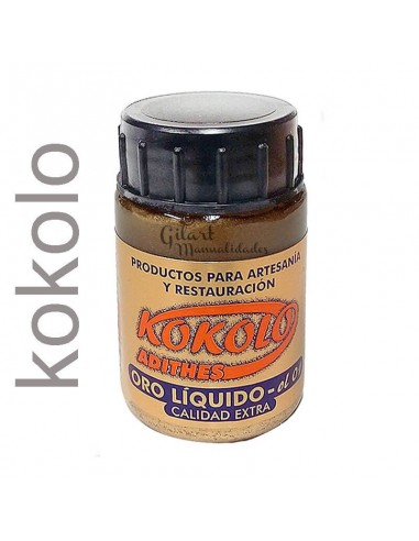 Oro líquido Kokolo Adithes 40 ml para dorar marcos y restaurar con elegancia.