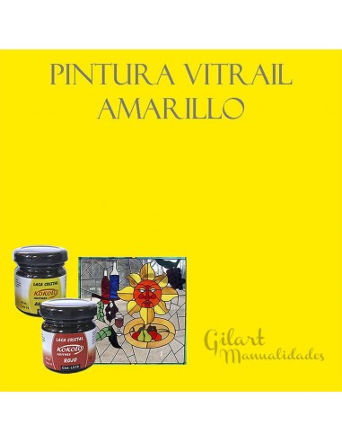 Pintura para vidrio Kokolo Adithes 40 ml, perfecta para decorar y personalizar tus proyectos. Color amarillo