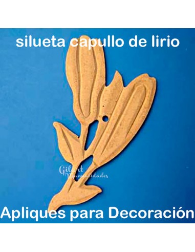 Silueta Capullo Lirio dm, Ideal para decoraciones y proyectos artesanales.