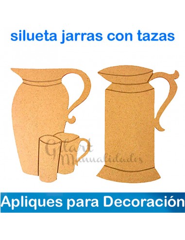 Silueta Jarras con tazas DM 6915 - Ideal para decoraciones artísticas.