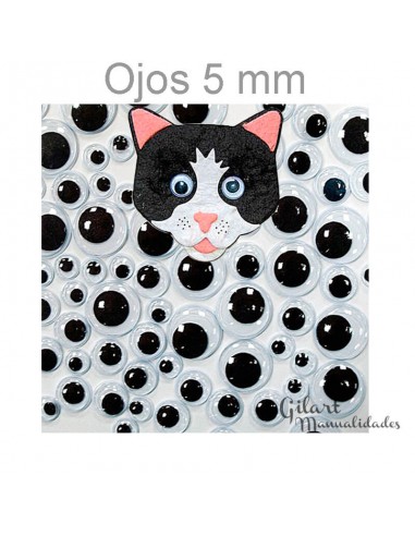 Ojos movibles redondos 5 mm bolsa 40 uds. Para manualidades y artesanía