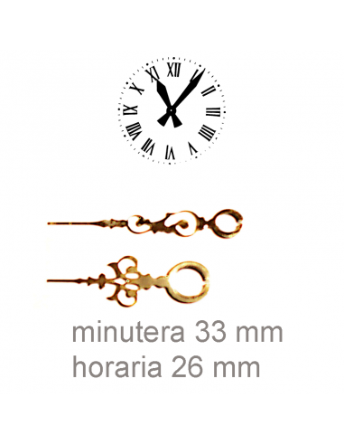 Agujas de reloj doradas de aluminio, varias medidas, ideales para relojería.