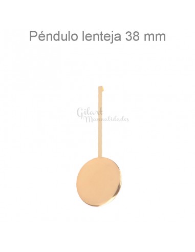 Péndulo de reloj con lenteja de 38 mm, ideal para proyectos de relojería.