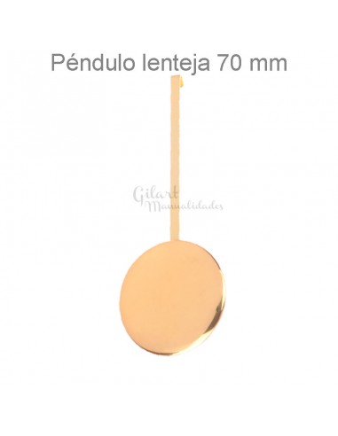 Péndulo de reloj con lenteja de 70 mm, ideal para relojería y proyectos artesanales.