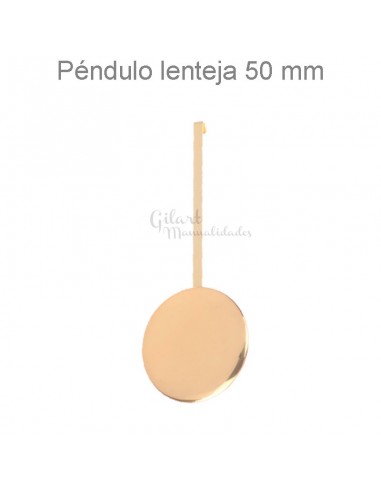 Péndulo de reloj con lenteja de 50 mm, ideal para relojería y proyectos artesanales.