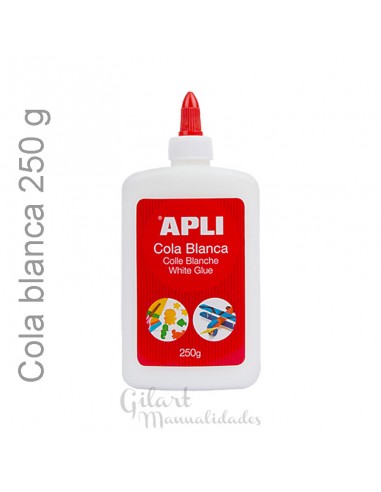 Cola blanca Apli 250 g con aplicador fácil y preciso para manualidades.