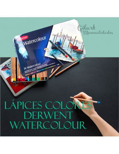 Lápices Derwent Watercolour, ideal para técnicas de acuarela.