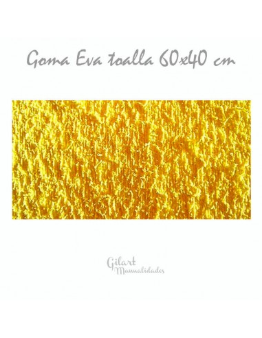 Goma Eva, efecto toalla color amarillo, perfecta para manualidades.