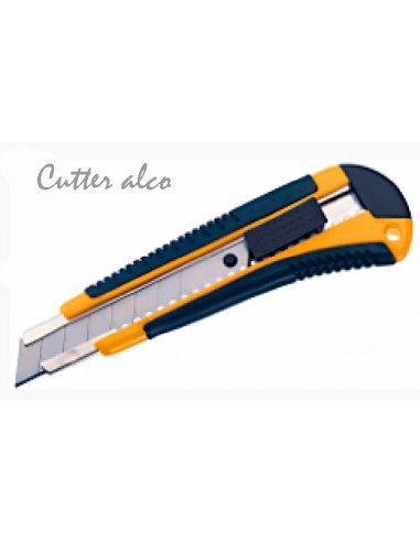 Cutter Alco de hoja ancha de 18 mm, ideal para cortes precisos y duraderos.