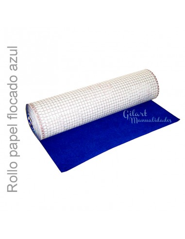 Terciopelo azul adhesivo en rollo de 0,45 x 10 m, ideal para manualidades y decoraciones.