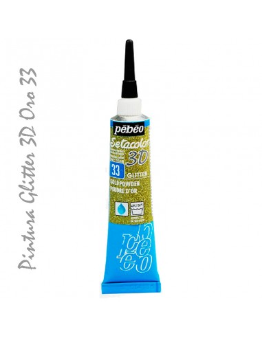 Setacolor 3D Glitter 20 ml - Pintura Brillante para Tela Pebeo