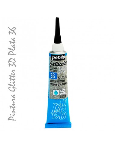 Setacolor 3D Glitter 20 ml - Pintura Brillante para Tela Pebeo