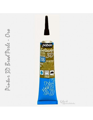 Aplicación pintura para tela 3D Setacolor Pebeo: Brod'Perle 20 ml