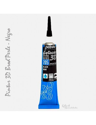 Aplicación pintura para tela 3D Setacolor Pebeo: Brod'Perle 20 ml