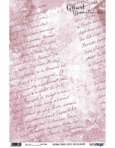 Papel cartonaje 32x48,3 cm PFY-885 Pastel pink callygraphy, ideal para scrapbooking y manualidades.