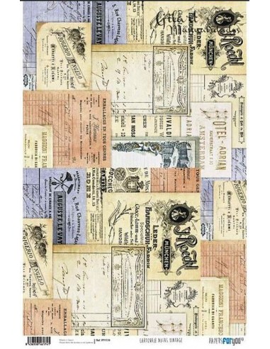 Papel cartonaje 32x48,3 cm PFY-174 Notas vintage, ideal para proyectos creativos y decorativos.