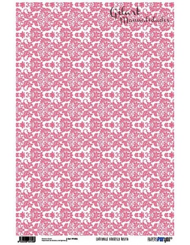 Papel cartonaje 32 x 48,3 cm PFY-458 Arabesco rosa, ideal para tus manualidades.