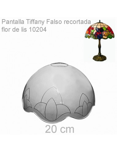 Pantalla metacrilato ondas Tulipanes para lámparas Tiffany de 20 cm, modelo 10204.