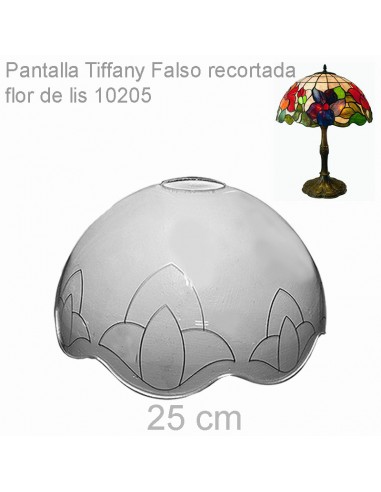 Pantalla metacrilato ondas para crear lámparas Tiffany con diseño tulipanes 25 cm.