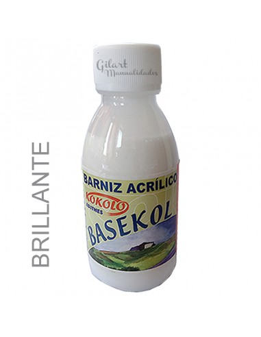 Barniz acrílico brillante, mate y satinado Basekol kokolo 125 ml para dorado.