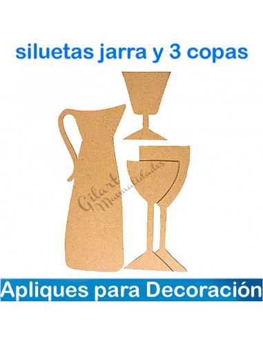 Siluetas Jarra y 3 copas dm 6916, ideales para decorar con estilo y creatividad.