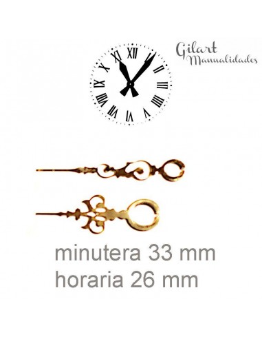 Agujas de reloj doradas de aluminio, varias medidas, ideales para relojería.