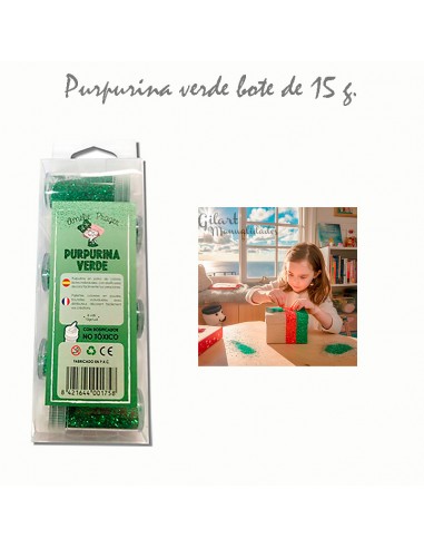 Purpurina verde Amelie de 15 g, el toque fresco para tus manualidades.