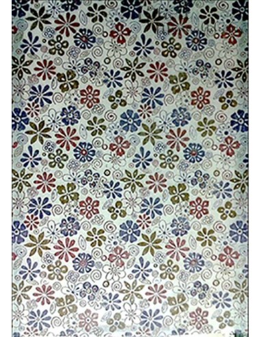 Papel especial fibra flores pálidas 50x70 cm, ideal para tus proyectos creativos.