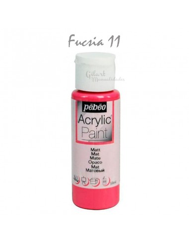 Pintura acrílica multiuso Pebeo 59 ml, acabado mate y cobertura de alta calidad.