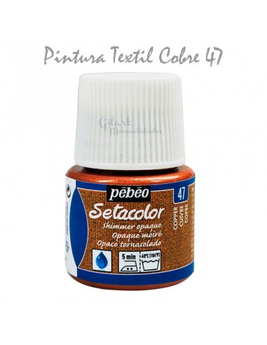 Pintura textil plata Pebeó Setacolor Moire 45 ml con acabado tornasolado para telas.