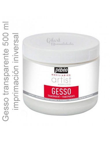 Gesso Transparente Pebeo 500 ml - imprimación universal para lienzos y madera y más.