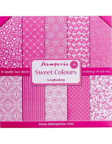 Papel Scrapbooking 30x30 cm Stamperia SBBL07 Sweet Colours, ideal para proyectos creativos.