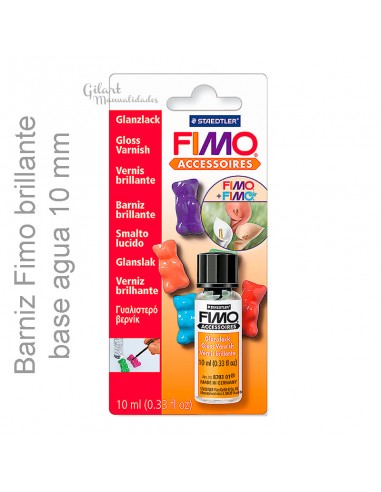 Barniz fimo brillante base agua 10 ml para acabados protectores y luminosos.