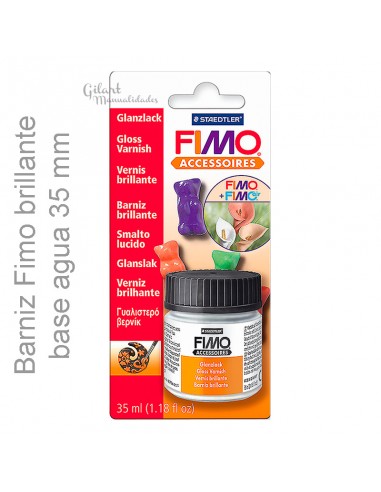 Barniz fimo brillante base agua 35 ml para acabados luminosos y protectores.