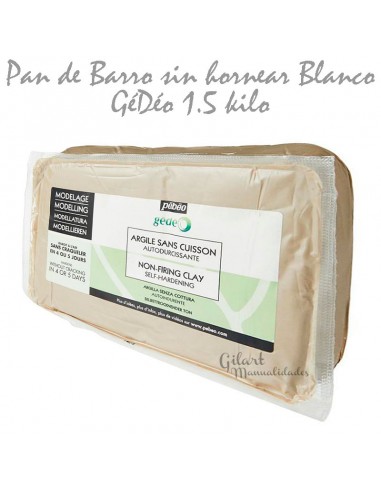 Barro sin cocción blanco Pébéo 1,5 kg, ideal para modelado fácil y resultados profesionales.