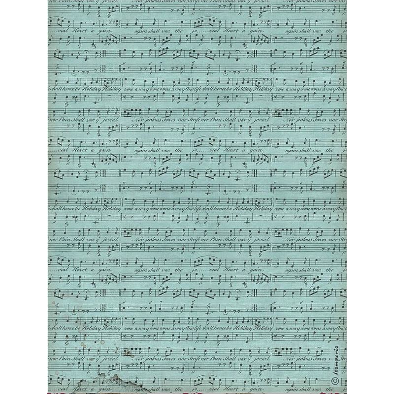 Papel de arroz Stamperia A4 - Partitura de Fondo DFSA4967