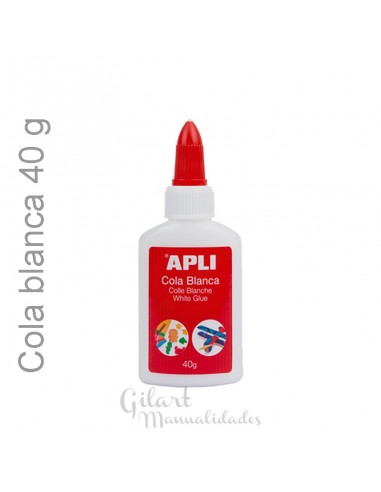 Cola blanca Apli 40 g, ideal para proyectos de manualidades y escolares.