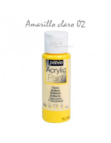 Pintura acrílica Pebeo mate, amarillo huevo 02, 59 ml, ideal para proyectos de arte y manualidades. Alta pigmentación