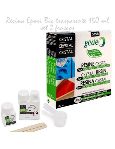 Resina epoxi cristal Gedeo 150 ml Pebeo, transparente y ultra resistente.