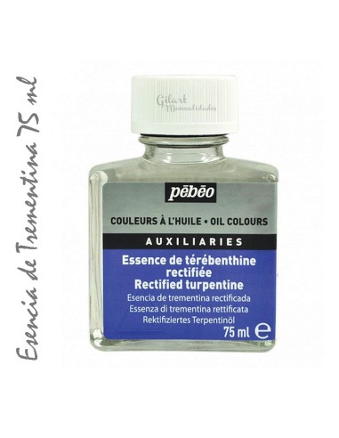 Esencia trementina rectificada 75 ml Pebeo, ideal para pintura al óleo.