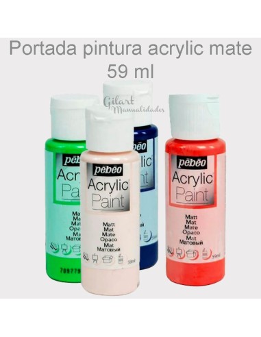 Portada pintura acrílica mate Pebeo 59 ml, acabado intenso y uniforme.