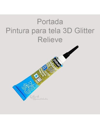 Pintura textil Glitter 3D 20 ml Pebeo, brillo y relieve | Gilart