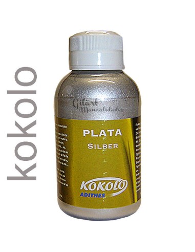 Plata Líquida al Alcohol Kokolo Adithes 125 ml, brillo metálico duradero.