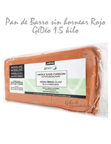 Arcilla natural 1.5 kg para proyectos grandes, seca al aire.